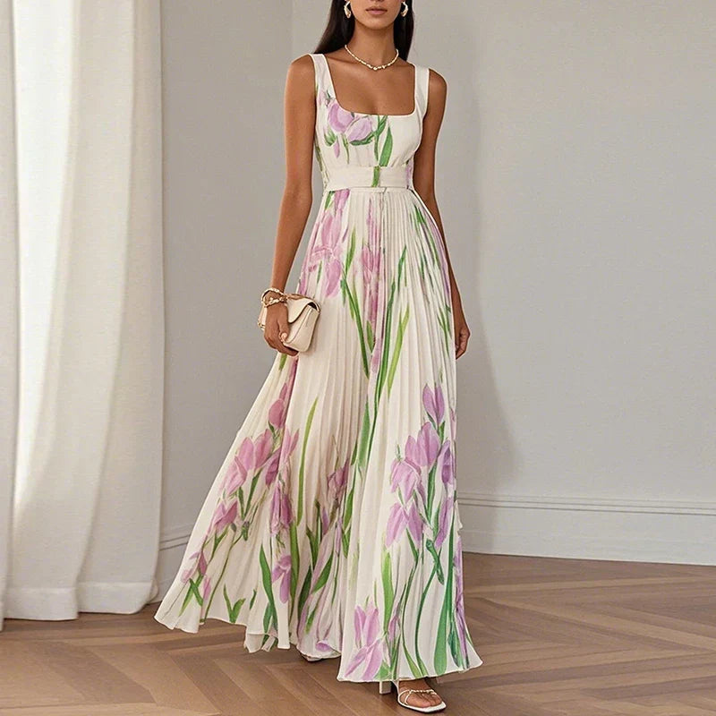 Oriah | Vestido largo floral de corte evasé