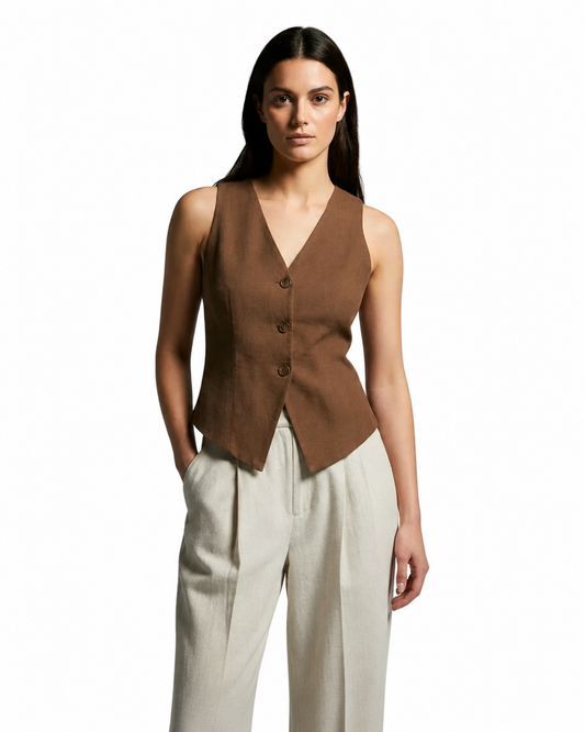 Chaleco Mujer Slim Fit Retro Elegante – Moda Casual y Sofisticada