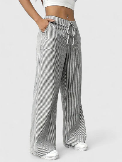 Nicole™ | Pantalones anchos de rayas