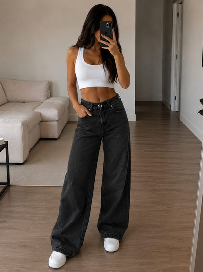 Pantalón Hudson | Vaquero de Pierna Ancha para Mujer