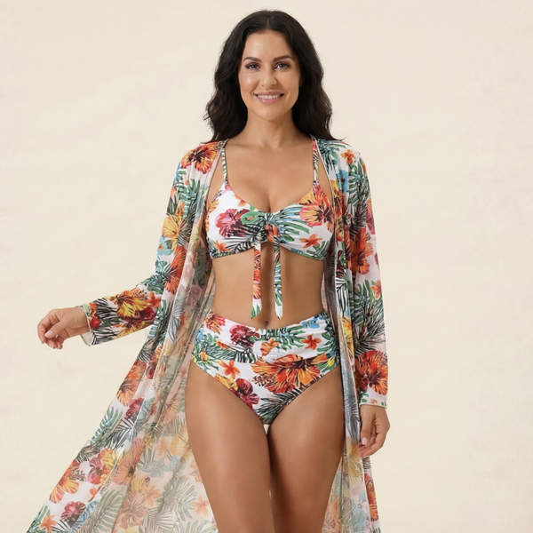Samoa – Bikini Tropical con Kimono a Juego