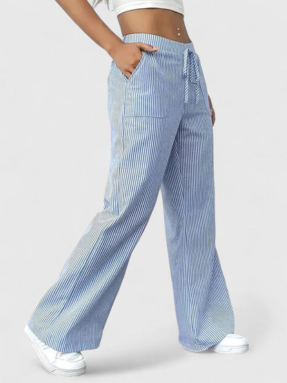 Nicole™ | Pantalones anchos de rayas