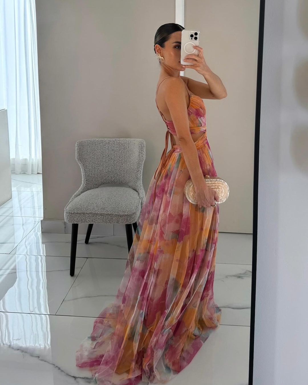 Giselle | Vestido largo con encantador estampado floral