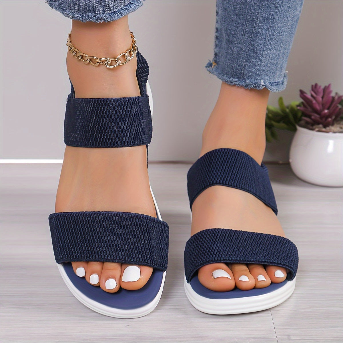 Leocadia | Sandalias ligeras para mujer con tiras elásticas de verano