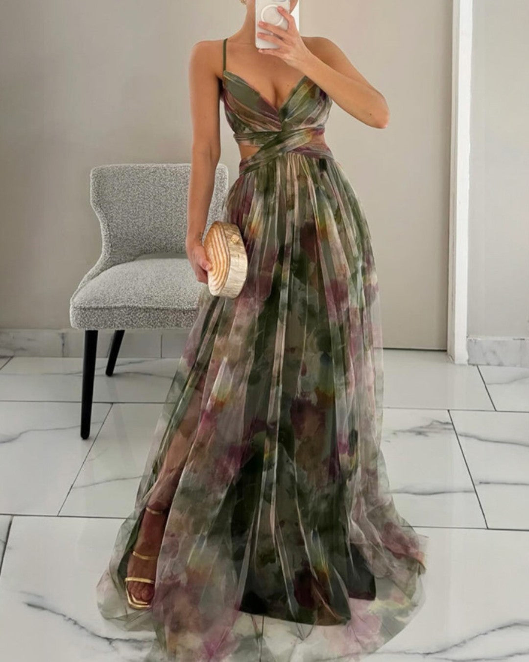 Giselle | Vestido largo con encantador estampado floral