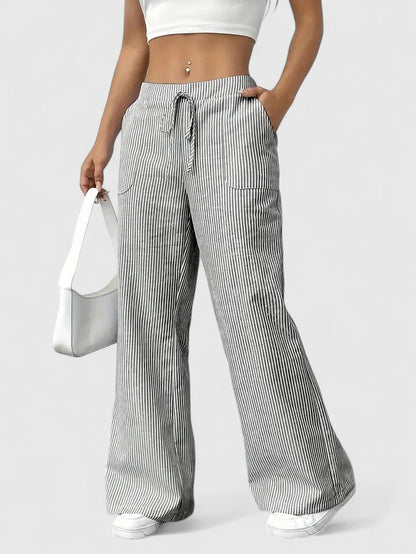 Nicole™ | Pantalones anchos de rayas
