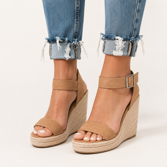 Maribel | Sandalias de cuña para mujer con diseño de verano y puntera abierta
