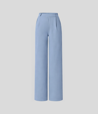 Pantalón Elegante Pierna Ancha De Tiro Alto Mujer