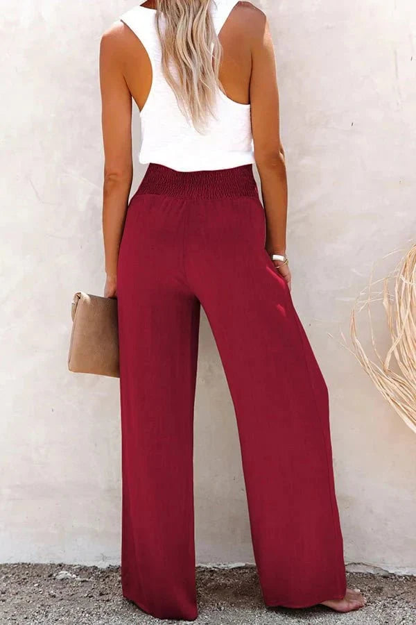 Amaya™ | Pantalones de Lino de Cintura Alta, Frescura con Estilo