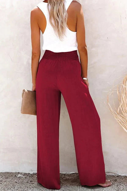 Amaya™ | Pantalones de Lino de Cintura Alta, Frescura con Estilo