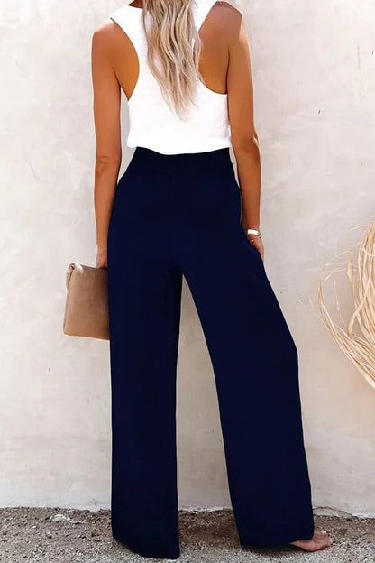 Amaya™ | Pantalones de Lino de Cintura Alta, Frescura con Estilo