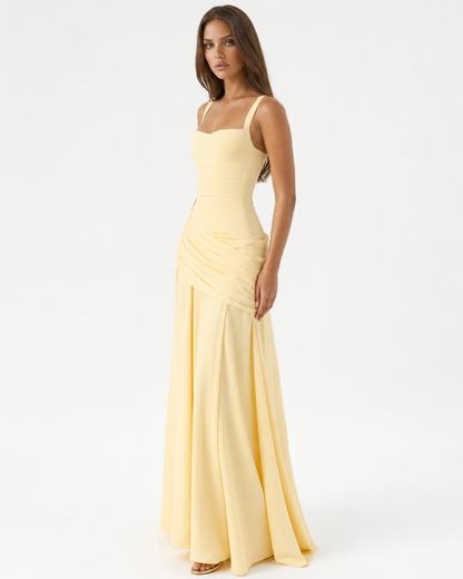 Vestido Maxi Musa Esculpida - Limón