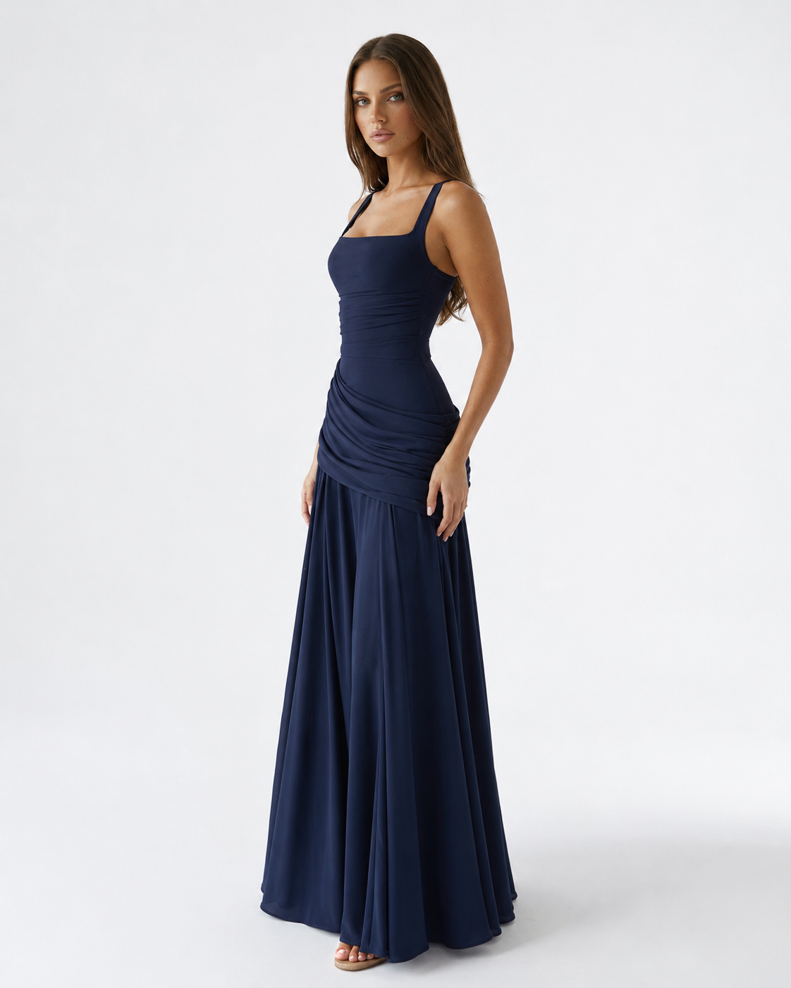 Vestido Maxi Musa Esculpida - Azul oscuro