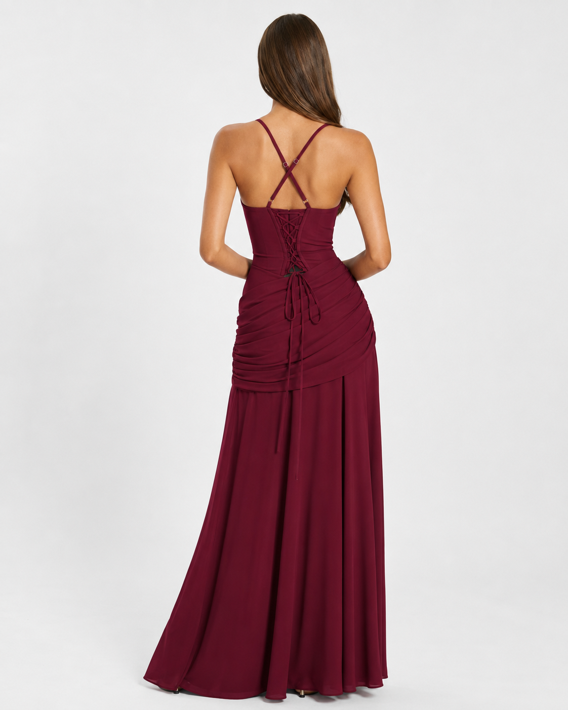 Vestido Maxi Musa Esculpida - Burdeos