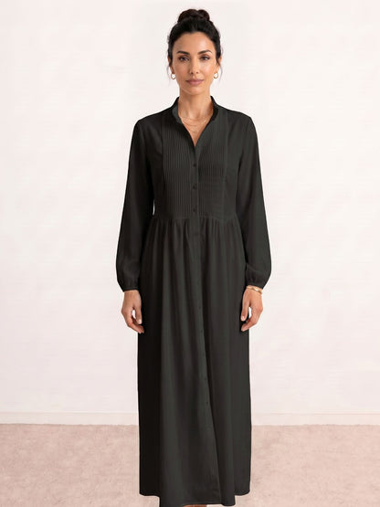 Vestido camisero plisado