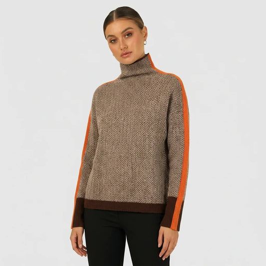 Susana| Jersey de cuello alto con rayas en contraste