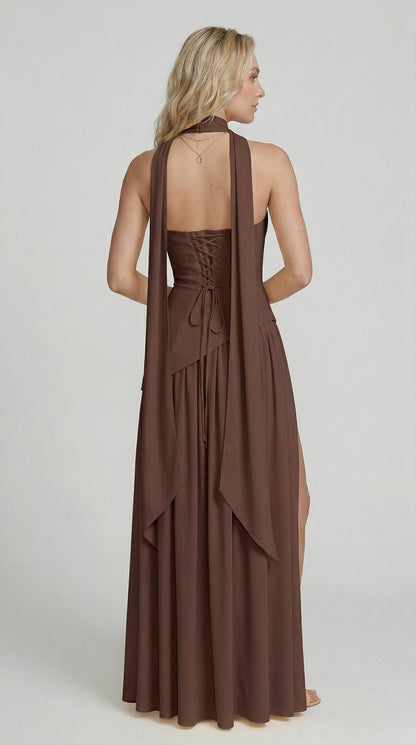 Vestido Maxi Chloe - Marrón