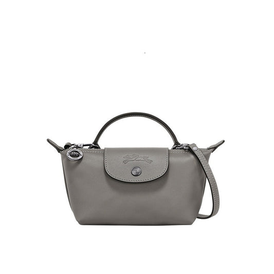 MINI BOLSA DE PIEL LONGCHAM | GRIS