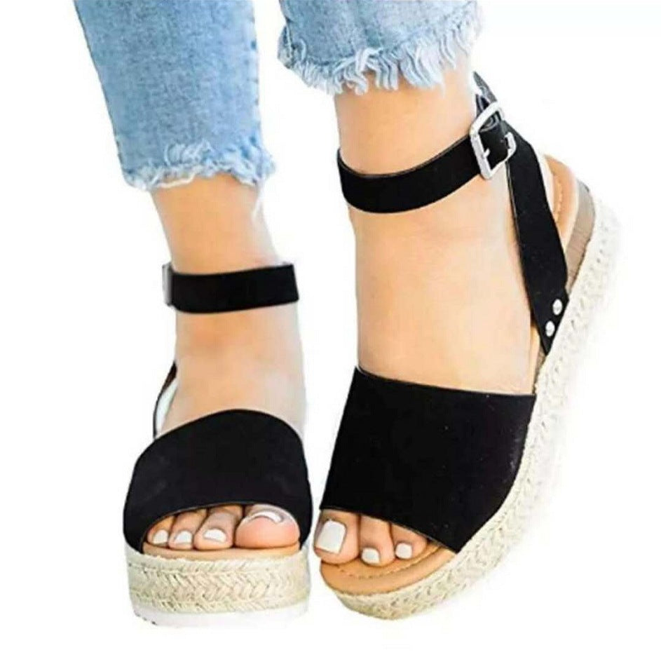 Amelia | Sandalias de mujer de primavera con plataforma y hebilla