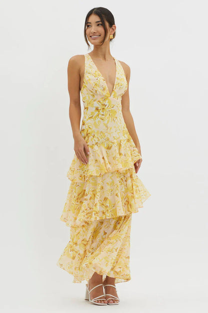 LISA | VESTIDO MIDI FLORAL ELEGANTE
