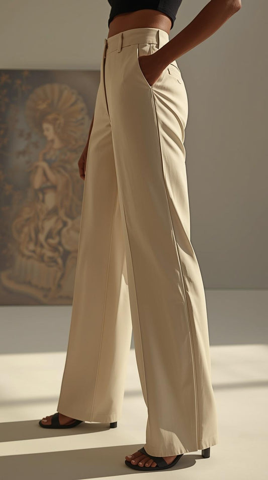 Pantalones Mujer Tiro Alto Modeladores Pierna Ancha