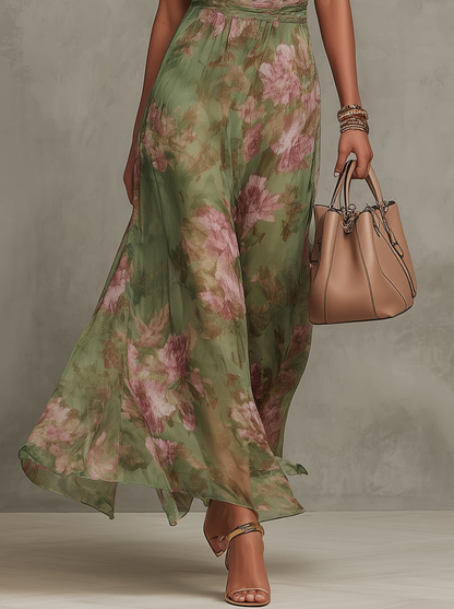 Livia | Vestido largo floral Elegante con cuello halter