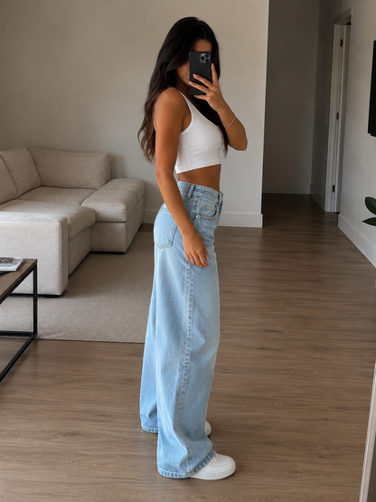 Pantalón Hudson | Vaquero de Pierna Ancha para Mujer