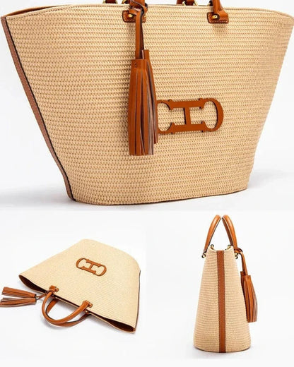 Alicia | Bolso Shopper Trenzado de Hombro Mujer Borlas