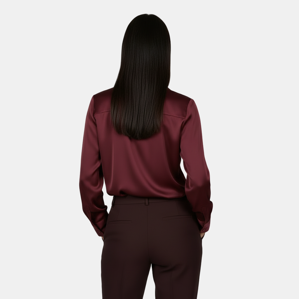 Camisa Manga Larga Mujer - Escote V, Elegante
