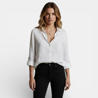 Blusa Mujer Primavera con Botones Elegante