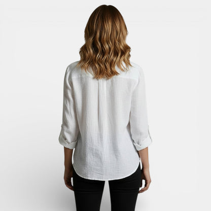 Blusa Mujer Primavera con Botones Elegante