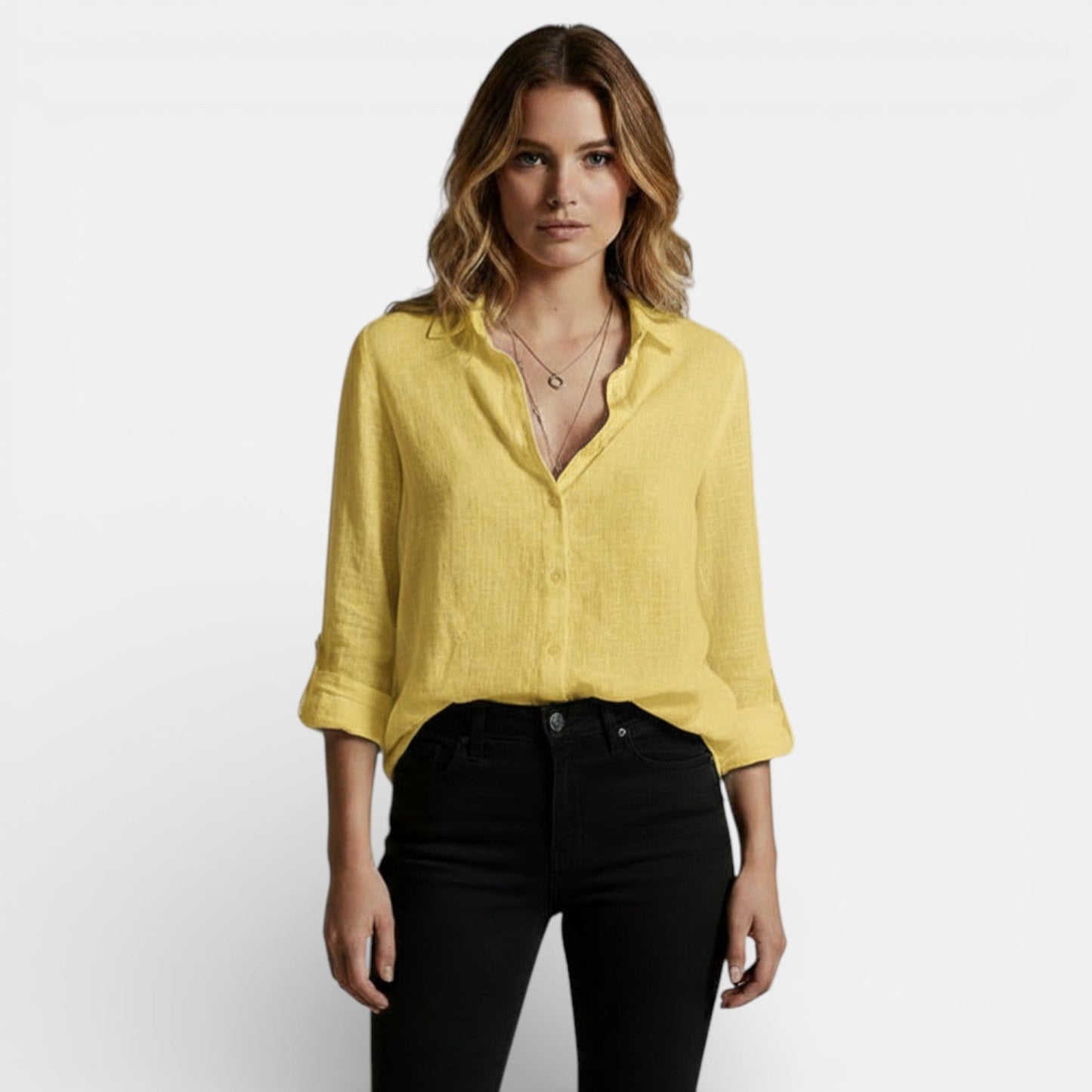 Blusa Mujer Primavera con Botones Elegante