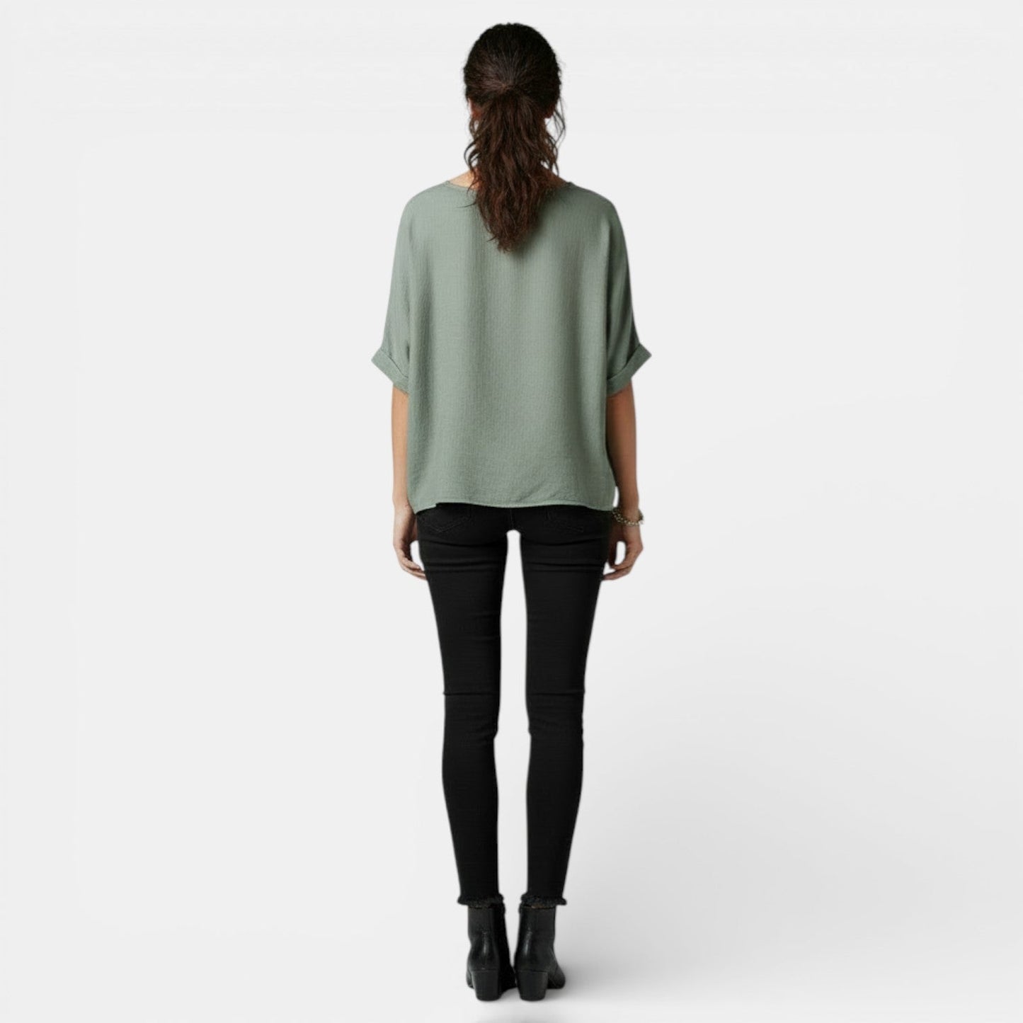 Camiseta Mujer Algodón y Lino Manga Larga Suelta Primavera