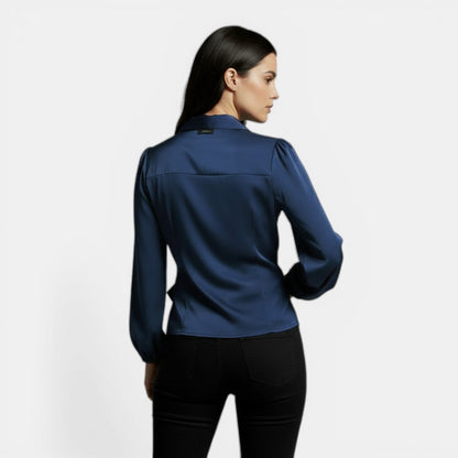 Blusa Satén Mujer Manga Larga Premium