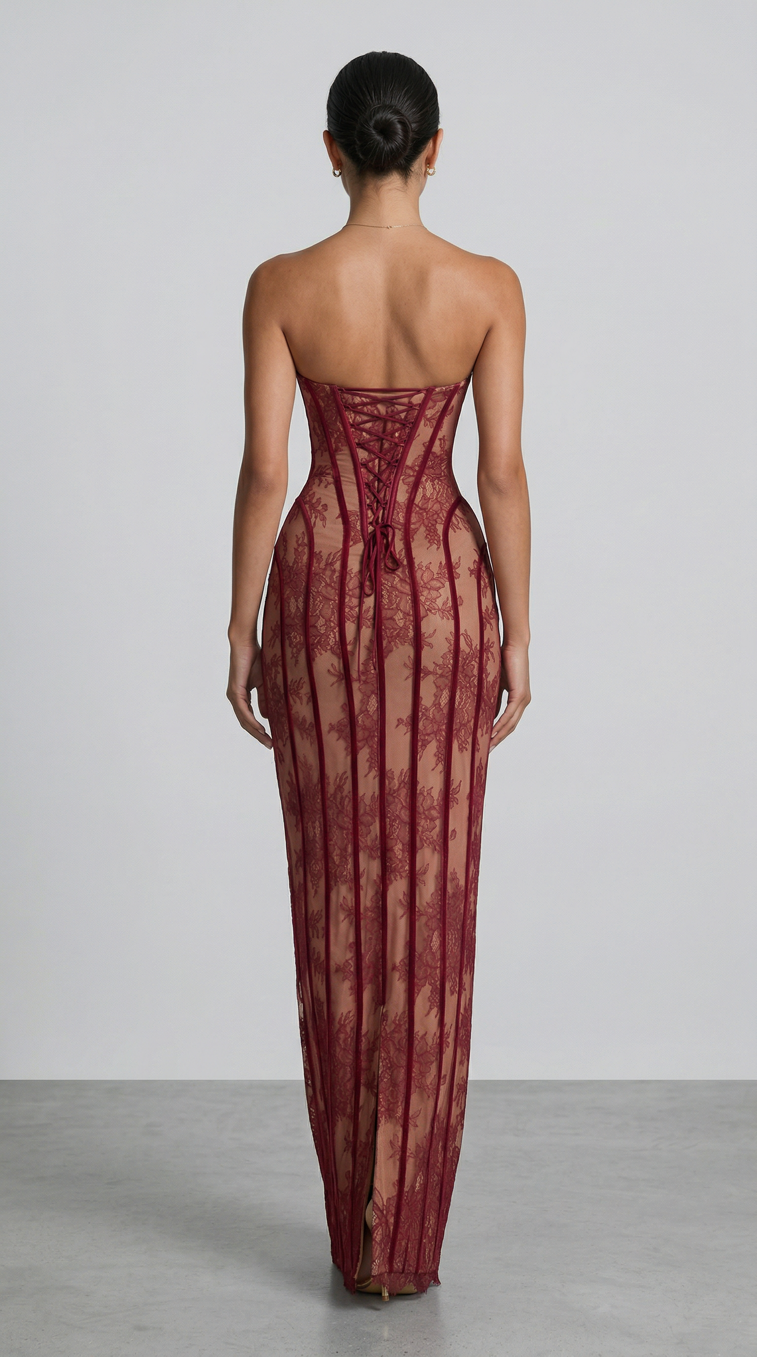 Vestido Maxi Julie de Encaje - Burdeos