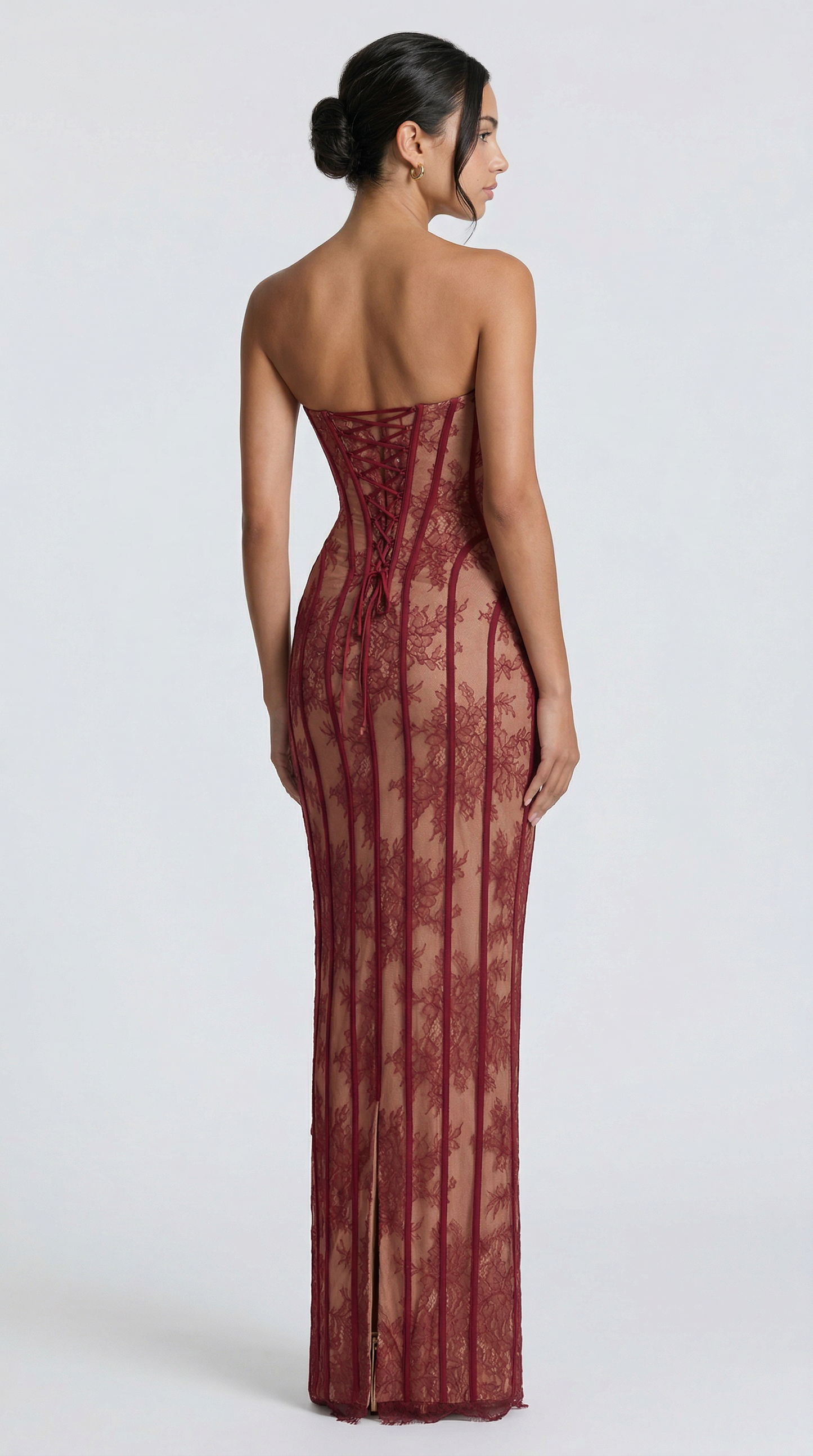 Vestido Maxi Julie de Encaje - Burdeos