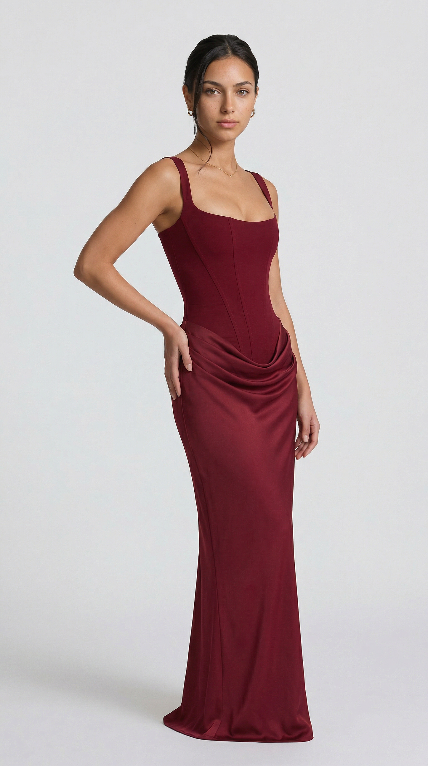 Vestido Maxi Julie Hourglass - Burdeos