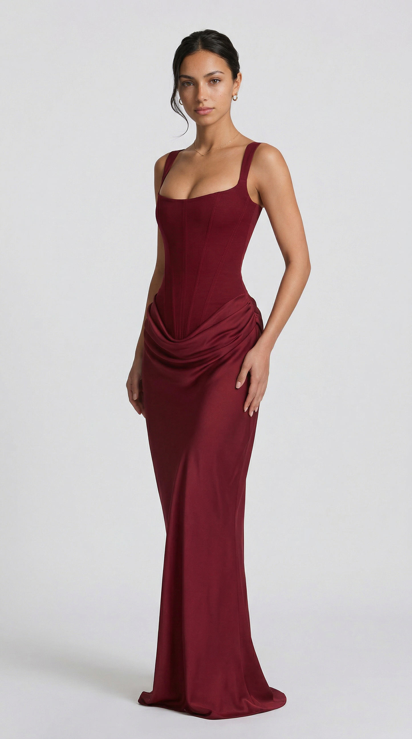 Vestido Maxi Julie Hourglass - Burdeos