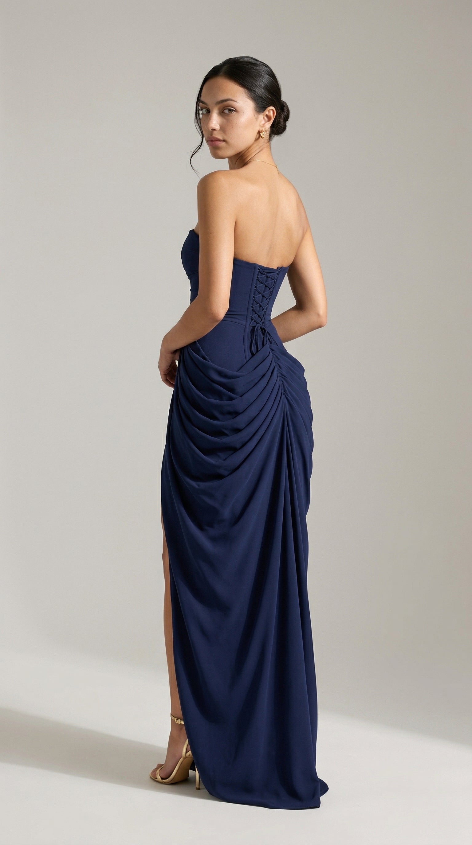 Vestido Maxi Julie Mazi - Azul oscuro