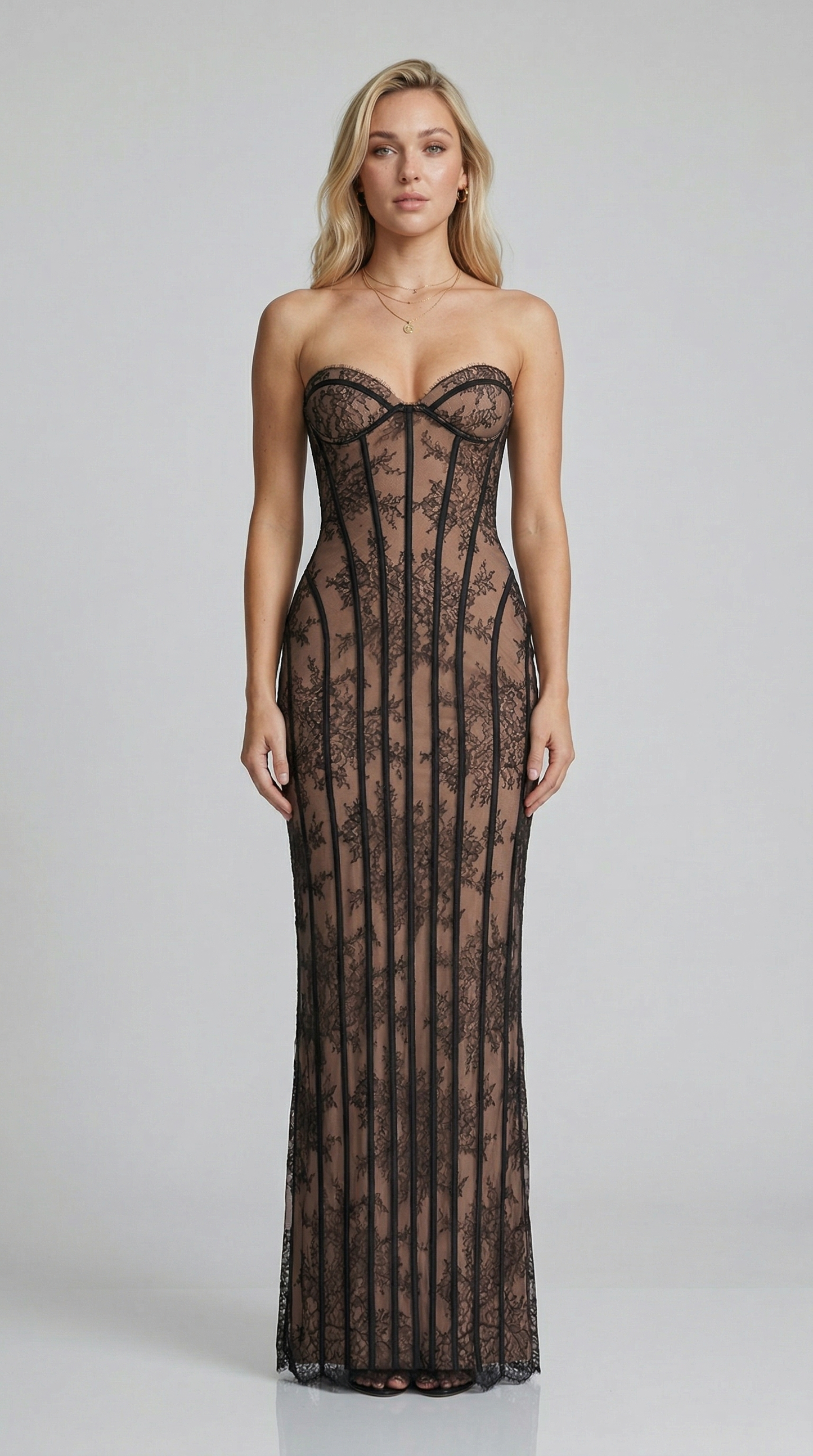 Vestido Maxi Julie de Encaje - Burdeos
