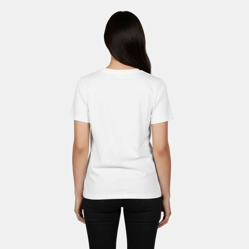 Camiseta Algodón Mujer Básica - Corte Holgado y Manga Corta