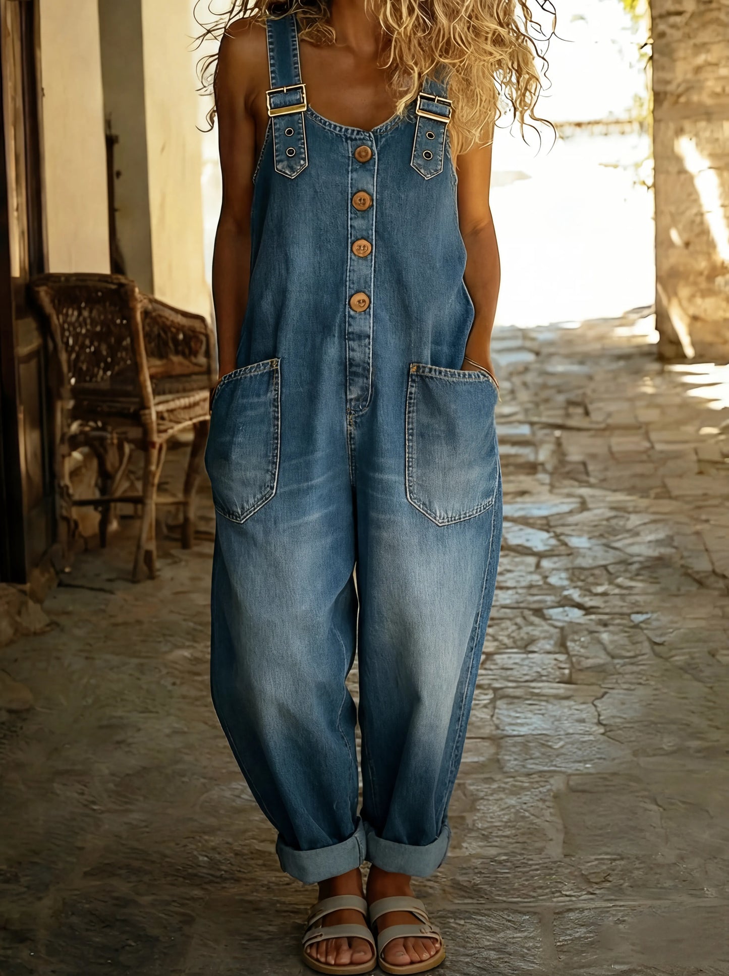 ROCÍO™ - MONO VAQUERO CASUAL CON HEBILLA AJUSTABE