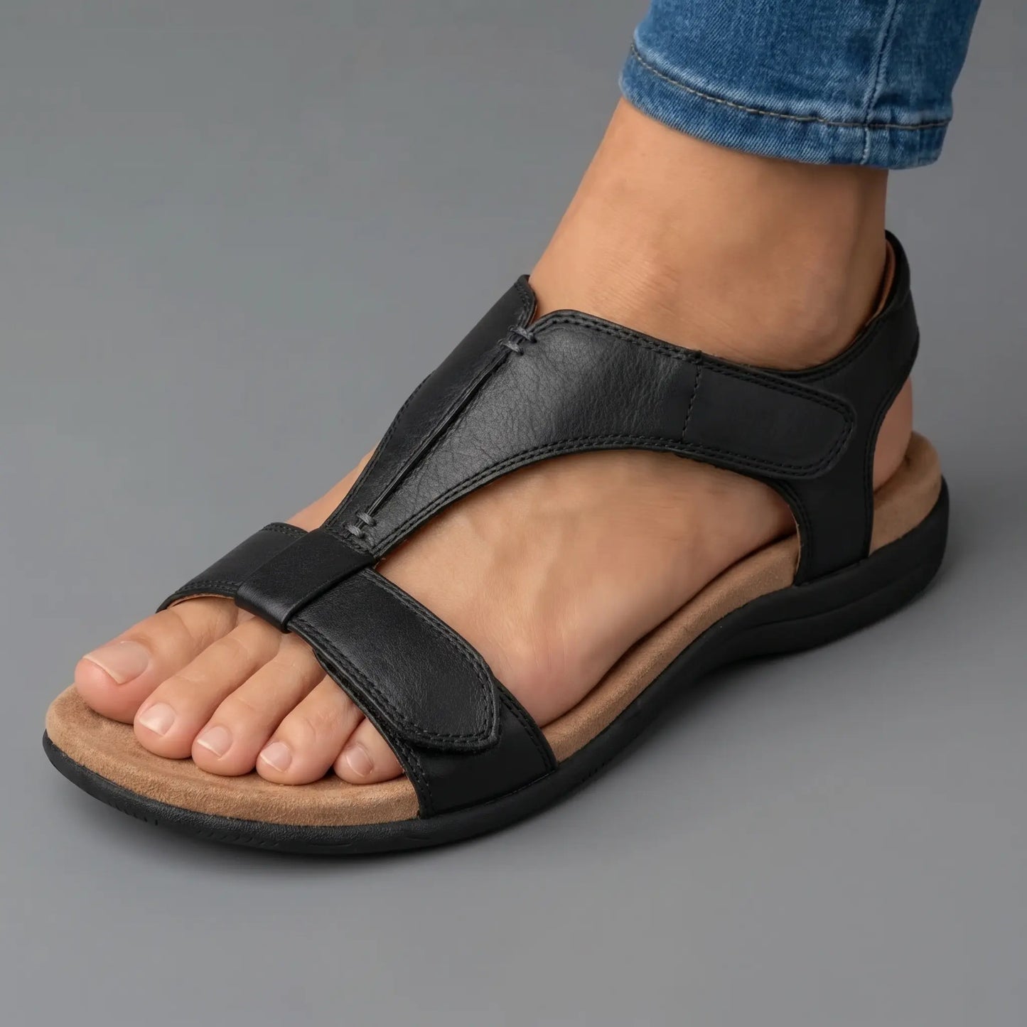 Lara Sandalias Ortopédicas Ergonómicas - Negro