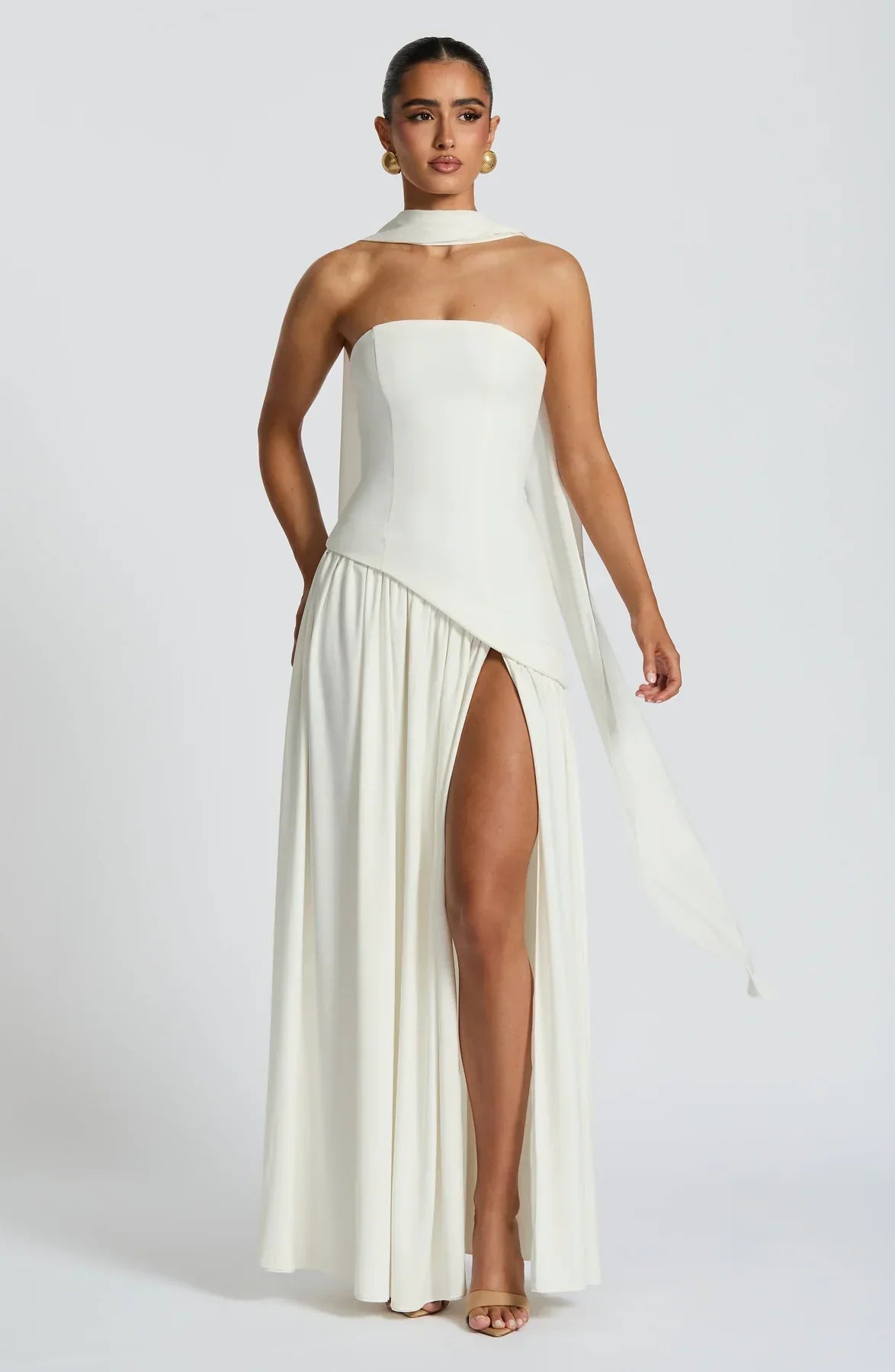 Vestido Maxi Aura - Blanco nieve