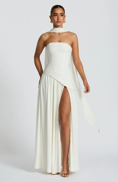 Vestido Maxi Aura - Blanco nieve