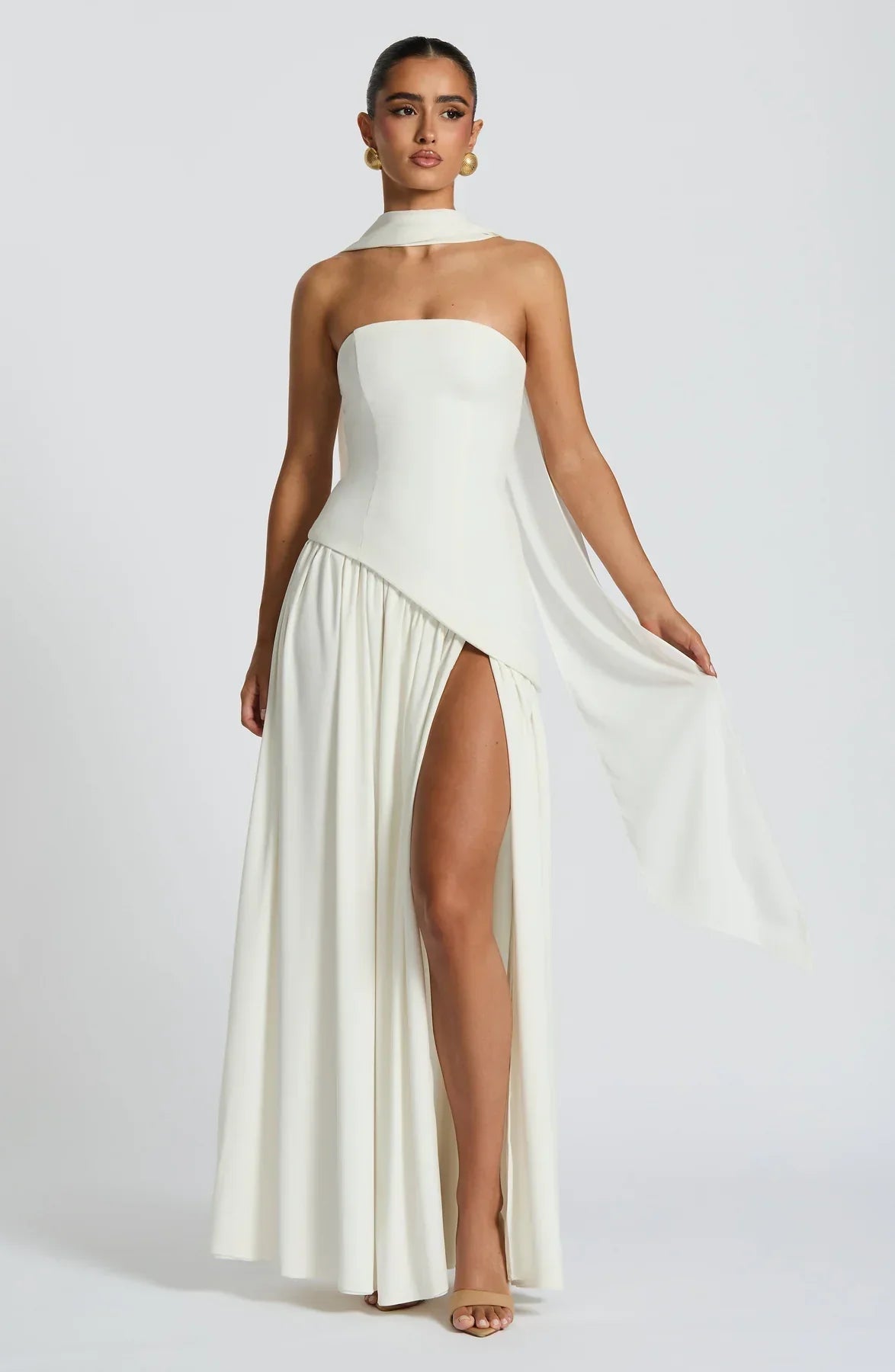 Vestido Maxi Aura - Blanco nieve