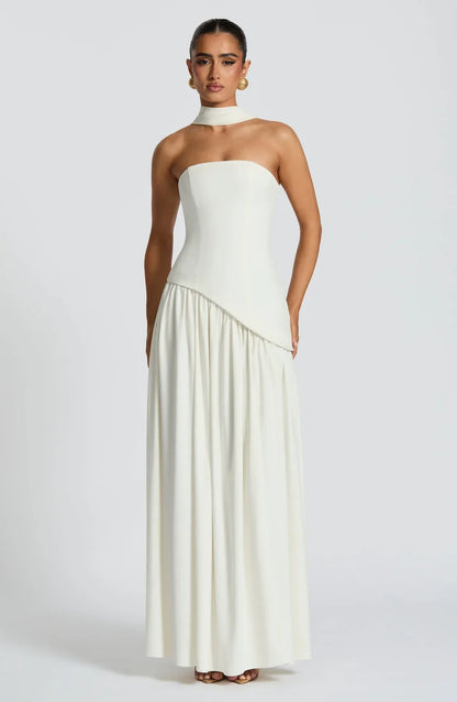 Vestido Maxi Aura - Blanco nieve
