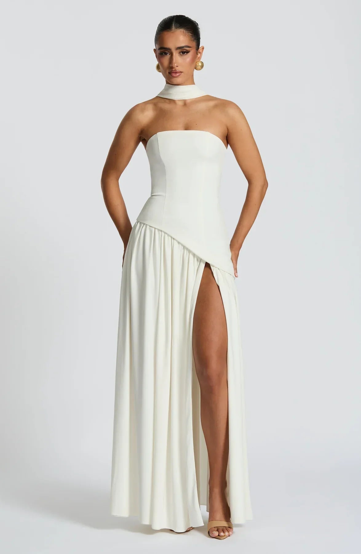 Vestido Maxi Aura - Blanco nieve